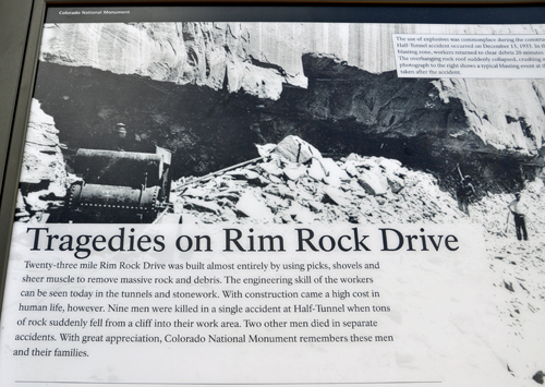 sign about the tragedies on Rim Rock Drive