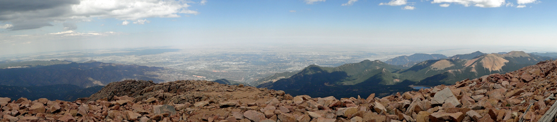 View from the summit of Pikes Peak