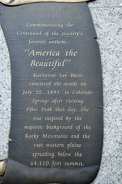 plaque about Katharine Lee Bates and America the Beautiful