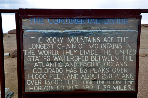 the Great Continental Divide sign