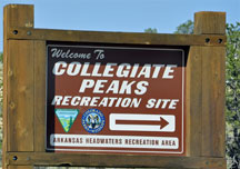 sign: welcome to Collegiate peaks
