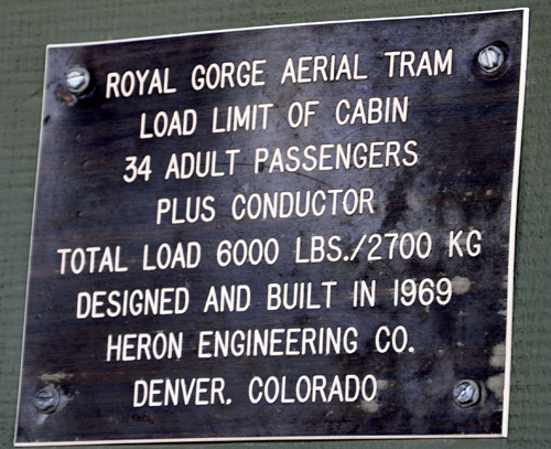 sign: Royal Gorge Aerial Tramway