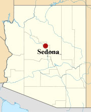 map of the state of Arizona showing the location of Sedona