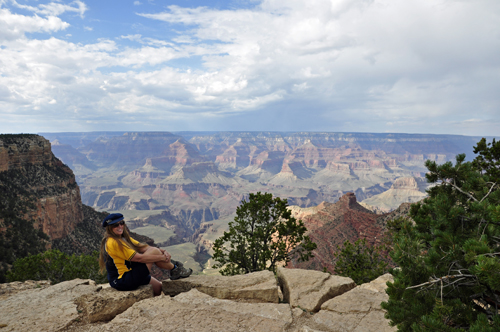 Karen Duquette at Yaki Point in the Grand Canyon