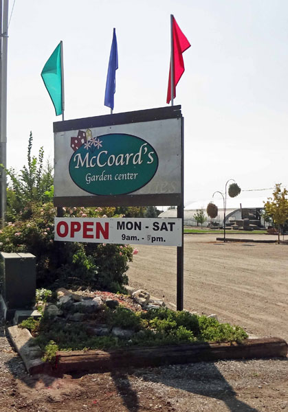 McCoard's Garden Center sign