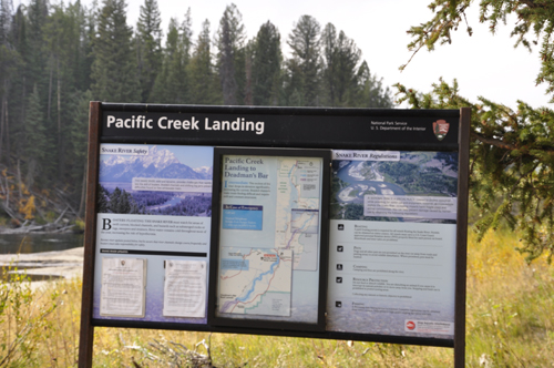 sign about The boat launching area at Grand Teton National Park