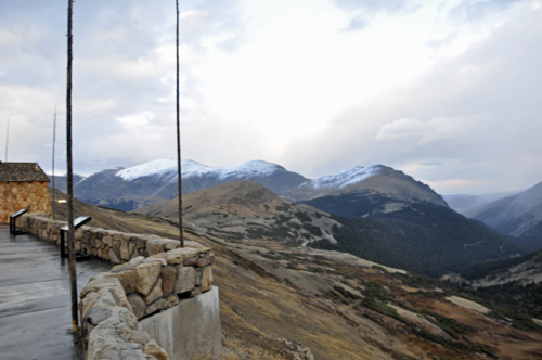 Looking out over the ledge at the Alpine Visitor Center