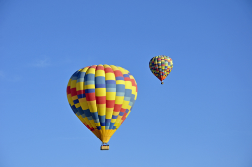 Very colorful hot air balloons
