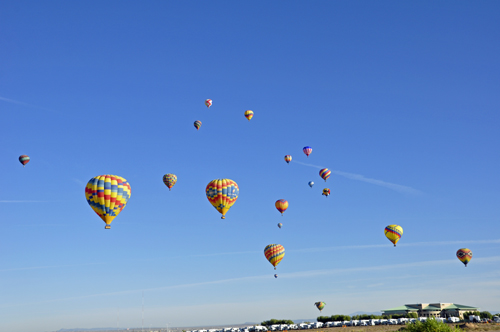 Very colorful hot air balloons