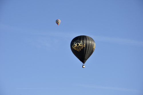 black XX hot air balloon