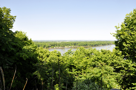 The Mississippi River as viewed from Cardiff Hill in Hannibal, Missouri.