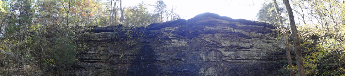 panorama of the almost dry Twin Falls