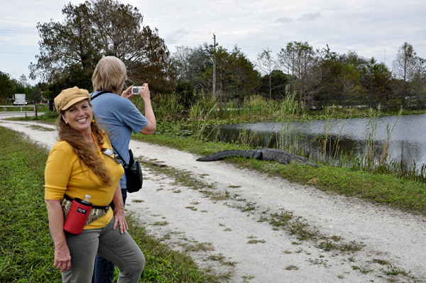 Karen Duquette and friend at Loxahatchee National Wildlife Refuge