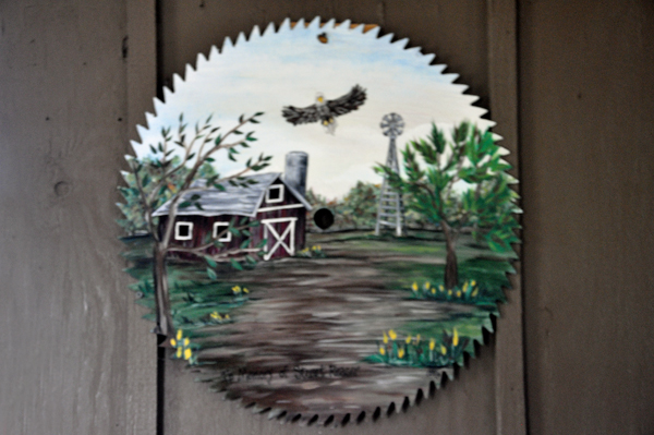 a painted saw at Topeka / Capitol City KOA