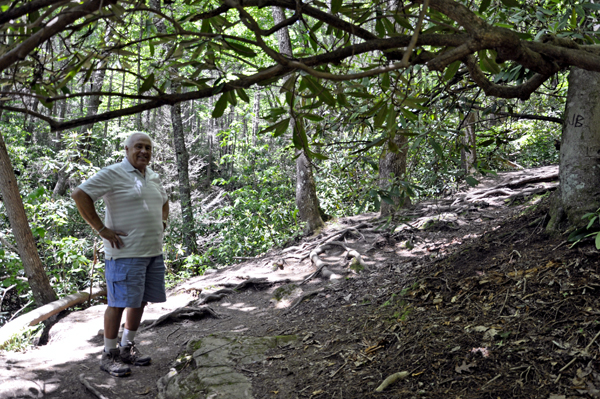 Lee Duquette on the trail to Blue Hole Falls
