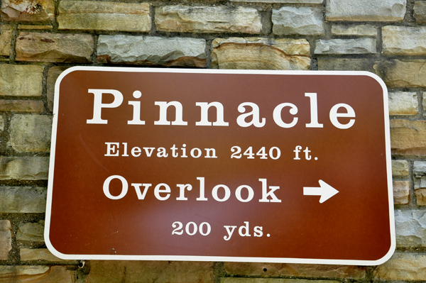 sign: Pinnacle Overlook elevation 2440 feet