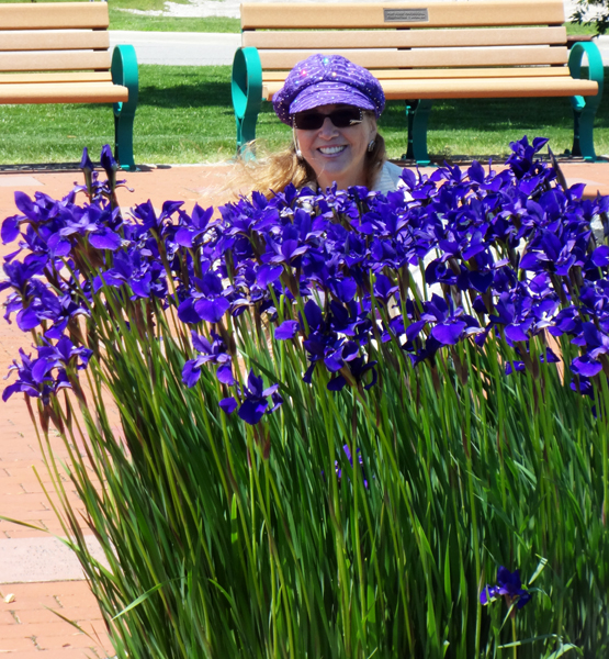 Karen Duquette in her purple hat