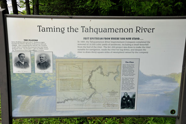 sign about taming the Tahquamenon River