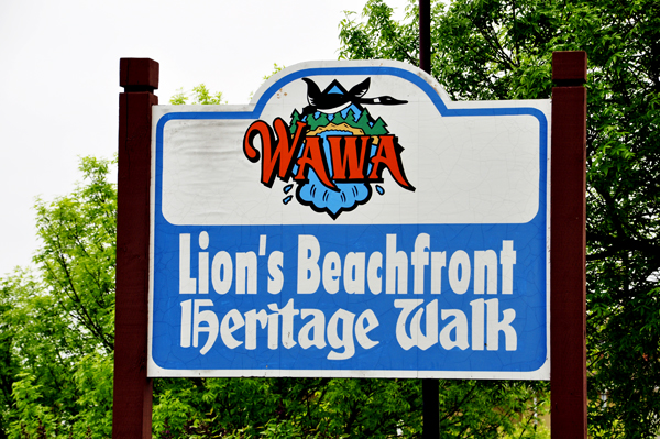 sign for Wawa's Lion's Beachfront Heritage Walk area