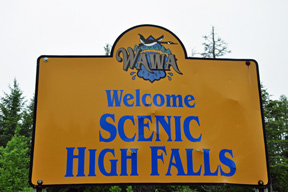 welcome to Magpie Scenic High Falls sign