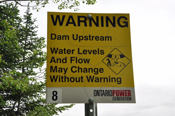 warning sign about water levels