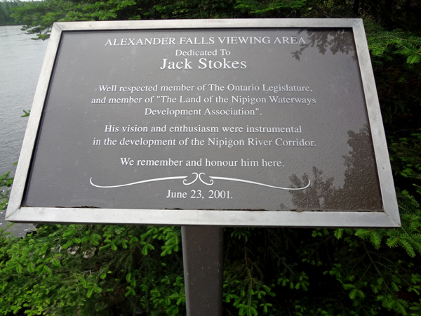 sign: area dedicated to Jack Stokes