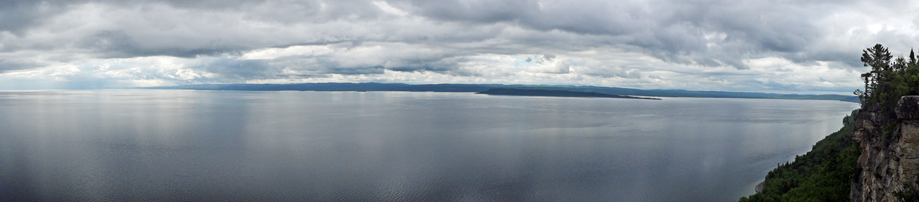 panorama of Lake Superior as seen from Thunder Bay Lookout