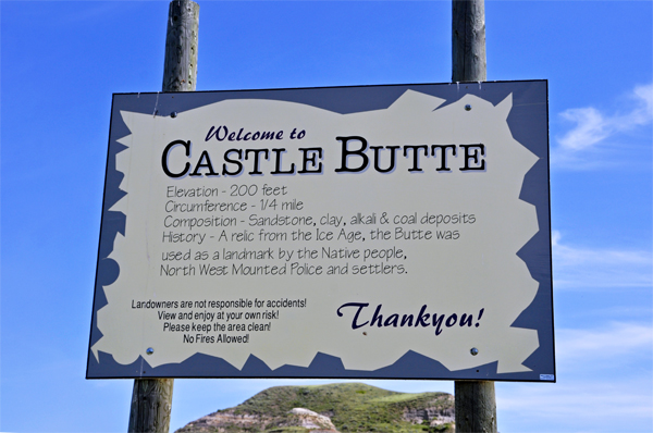 Castle Butte sign