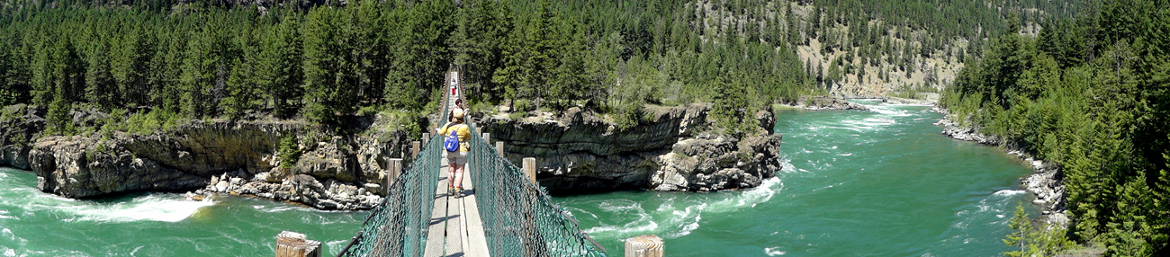 The swinging bridge at Kootenai Falls is a breathtaking sight