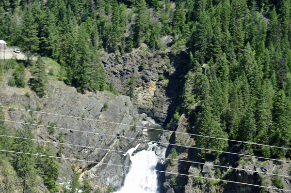 a raging waterfall in Moyie Springs, Idaho