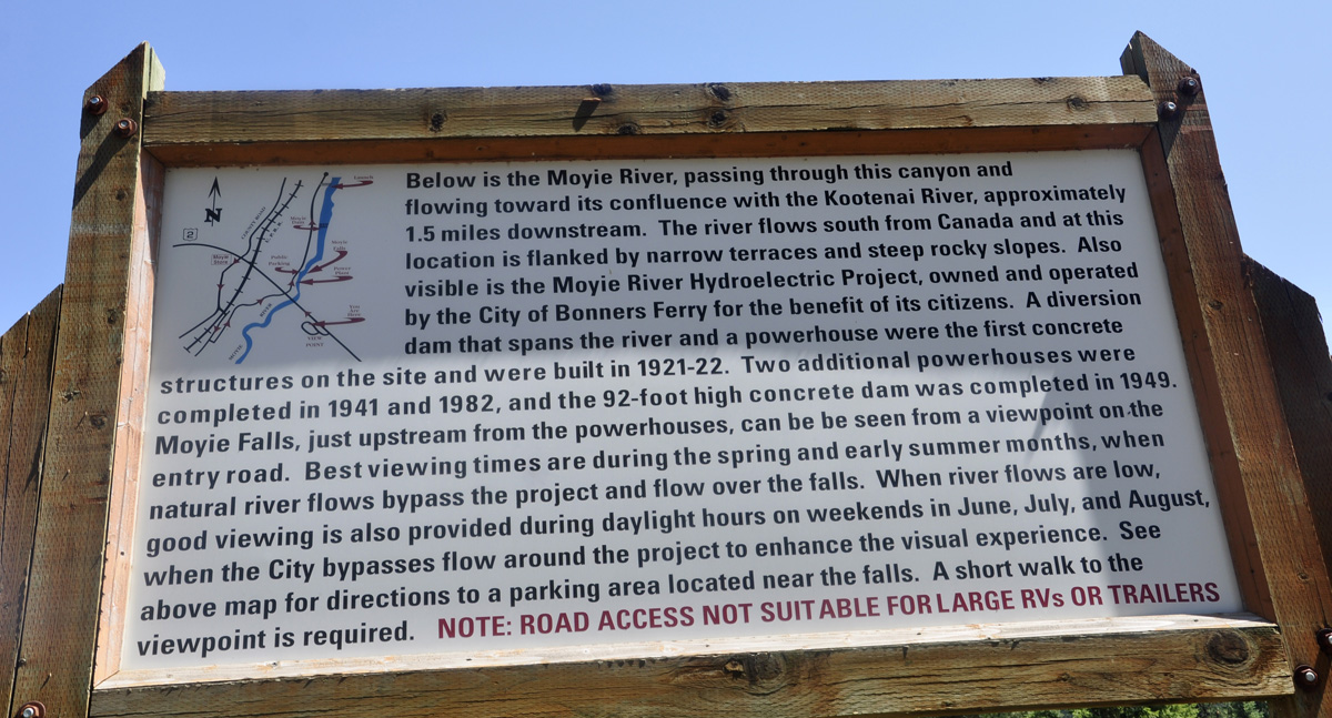 sign about the Moyie River