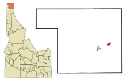 Idaho map showing location of Moyie Springs