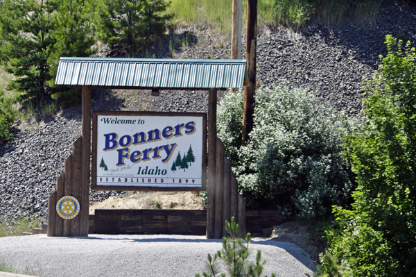 Welcome to Bonners Ferry, Idaho sign