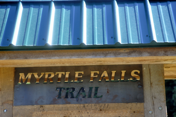 Myrtle Falls Trail sign