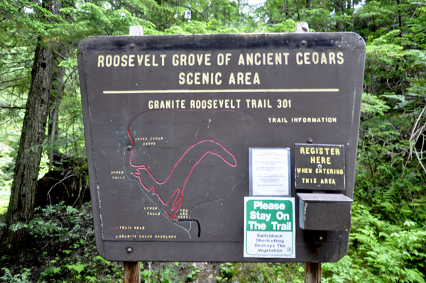 sign about the Granite trail