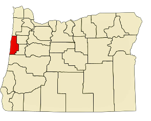 map of Oregon showing location of Lincoln County where Depoe Bay is located