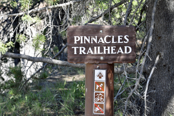 Pinnacles trailhead sign