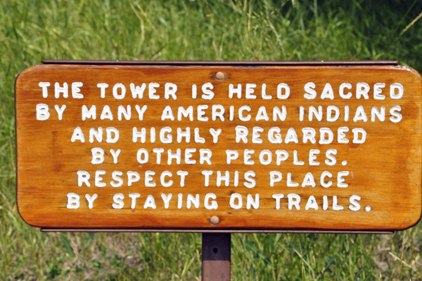 A sign informs visitors of the American Indian heritage.