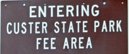 entering Custer State Park sign