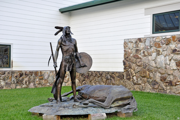 bronze statue outside the Crazy Horse welcome center