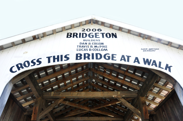 Bridgeton Covered Bridge sign