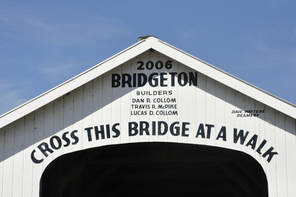 Bridgton Covered Bridge sign