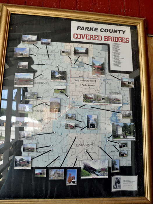 map of the Parke County Covered Bridges