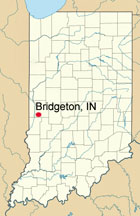 map of Indiana showing location of Bridgeton