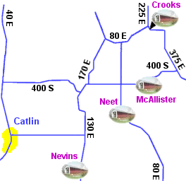 map showing location of some of the covered bridges