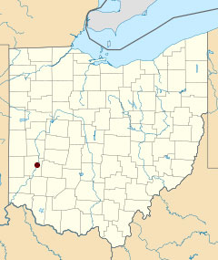 Ohio Map showing lociation of Dayton Ohio