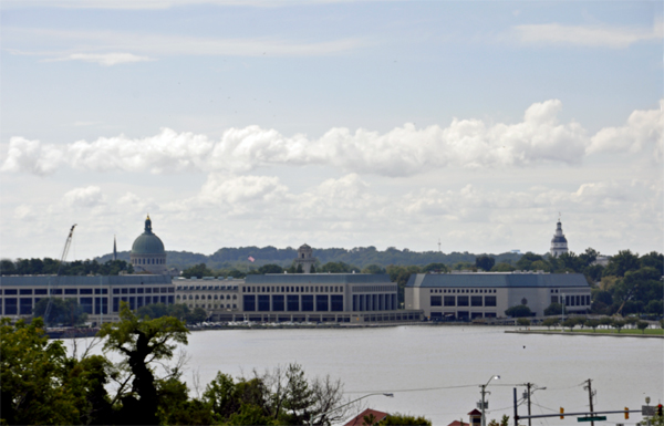view of Annapolis from the WWII Memorial