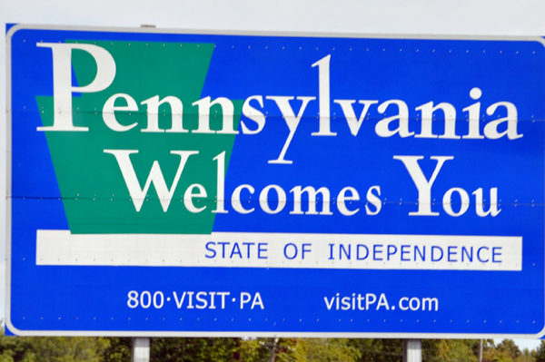 Pennsylvania welcome sign
