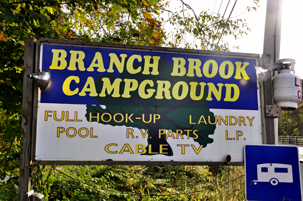 Branch Brook Campground sign