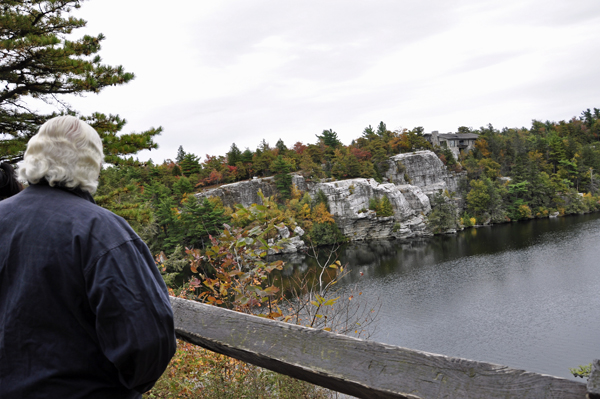 Lee Duquette enjoys Fall foliage on Lake Minnewaska